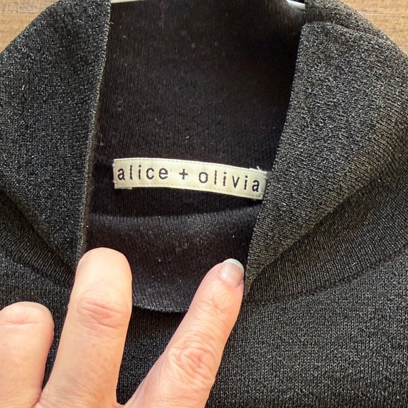 Alice + Olivia Charcoal High Neck Top